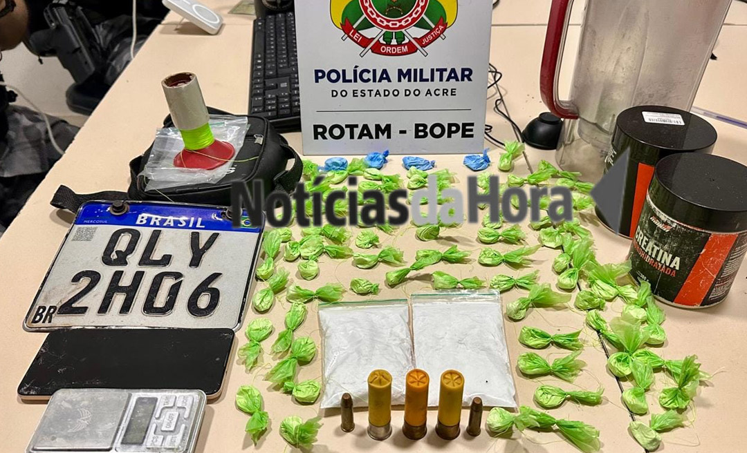 BOPE prende homem de 31 anos e apreende drogas, munições e placa de moto roubada no Bairro da Paz