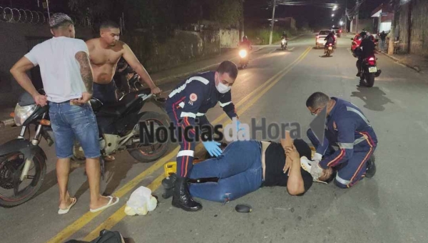 Colisão entre carro e motocicleta deixa motociclista ferido no bairro Dom Giocondo