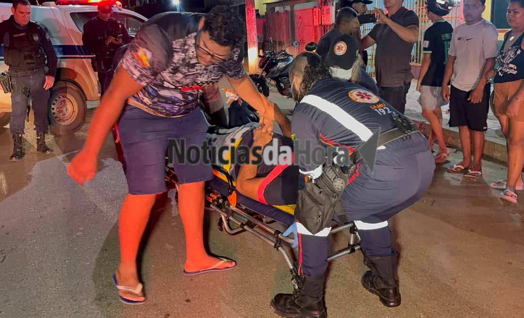 Jovem de 20 anos sofre fratura após colidir moto em carro estacionado na Avenida Sobral, em Rio Branco