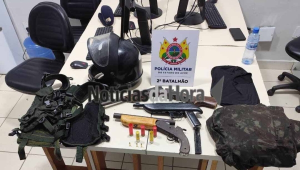 Polícia Militar prende trio armado após ataque a tiros no bairro Taquari, em Rio Branco