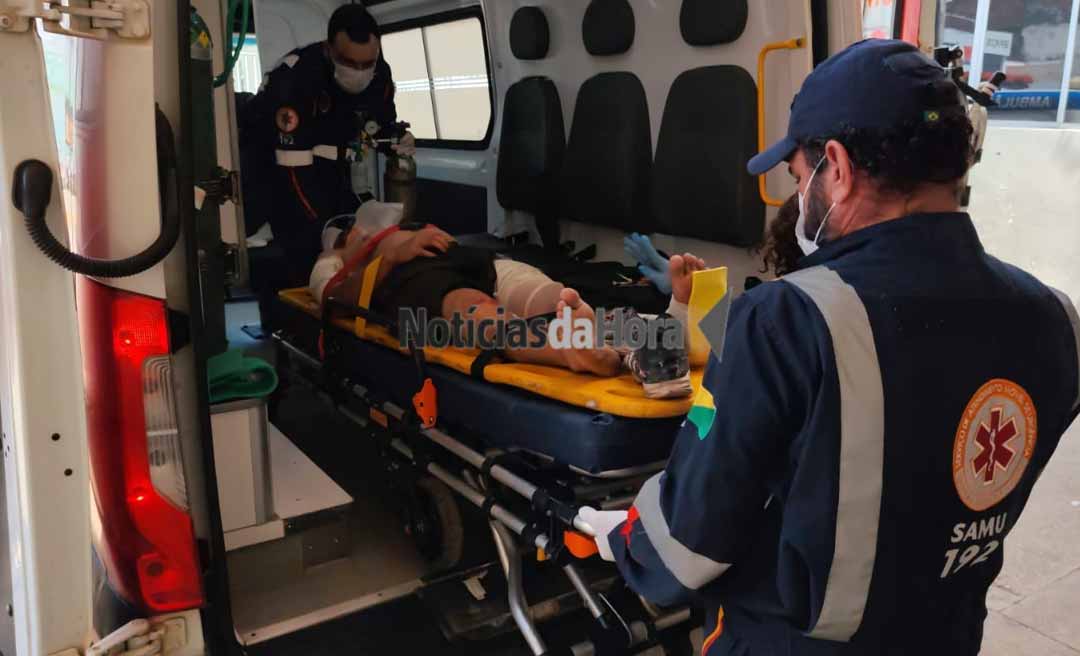 Pintor sofre atropelamento grave ao tentar atravessar ponte movimentada no bairro da Paz, em Rio Branco