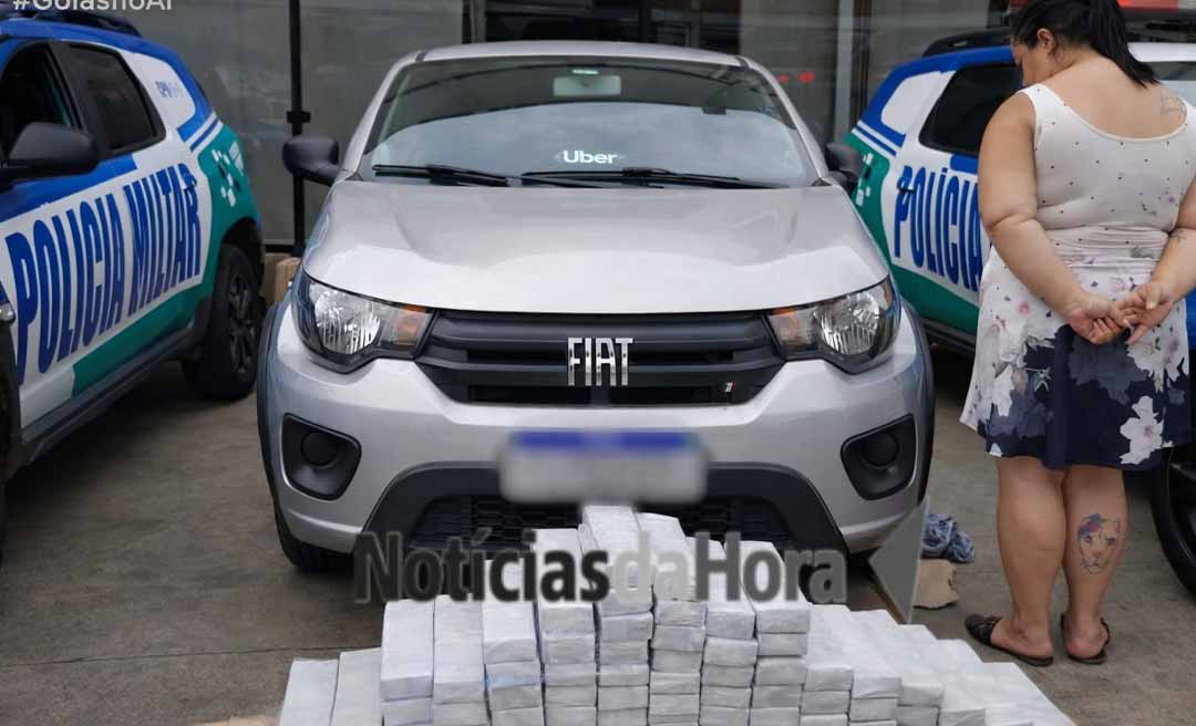 Mulher que morava em Rio Branco, no Acre, é presa com carro carregado de “super maconha” avaliada em R$ 500 mil em Goiânia