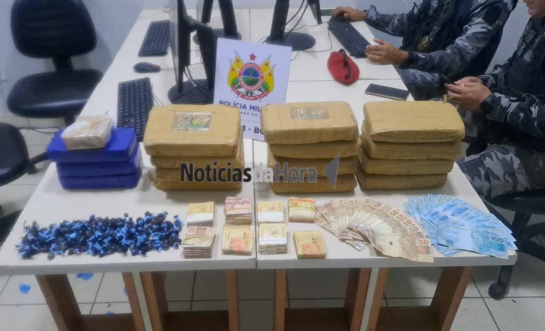 BOPE apreende mais de 16 quilos de drogas e mais de R$ 14 mil em dinheiro durante operação no bairro Mocinha Magalhães, em Rio Branco