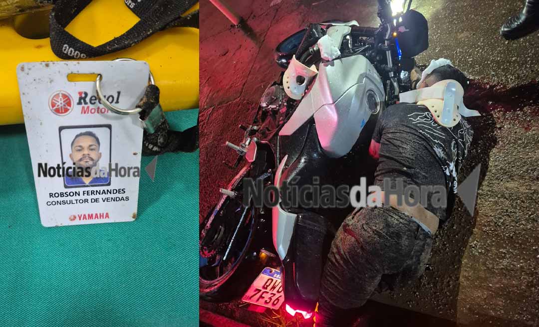 Motociclista fica em estado gravíssimo após bater em estrutura às margens de via em Rio Branco