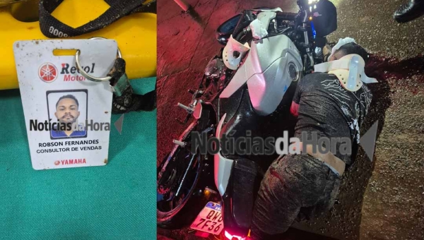 Motociclista fica em estado gravíssimo após bater em estrutura às margens de via em Rio Branco