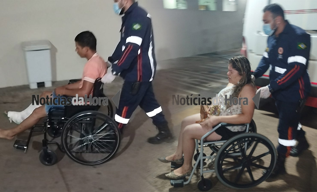Batida entre moto e carro deixa casal com fraturas no Belo Jardim III, em Rio Branco
