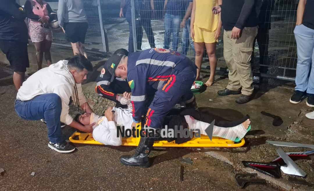 Motociclista fica ferido após colisão com caminhonete na Isaura Parente, em Rio Branco