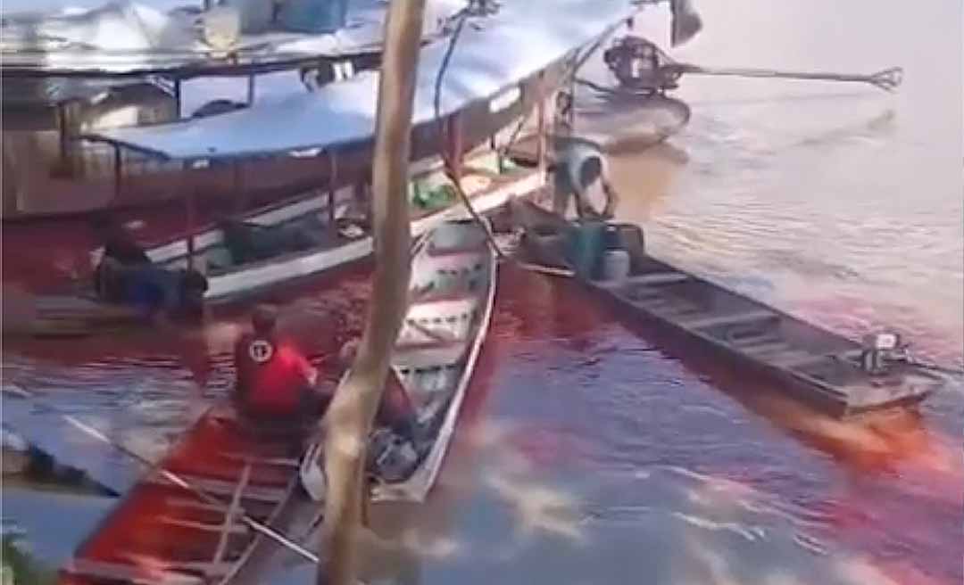 Ribeirinhos do Alto Tarauacá, em Jordão, temem contaminação após balsa naufragar com 15 mil litros de óleo diesel