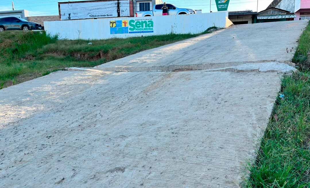 Além da ponte, rampa municipal entregue há cerca de 8 meses apresenta rachaduras em Sena Madureira